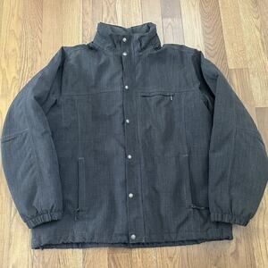 Lands End Brown Heavyweight Zip And Button Jacket‎ Mens XL EUC